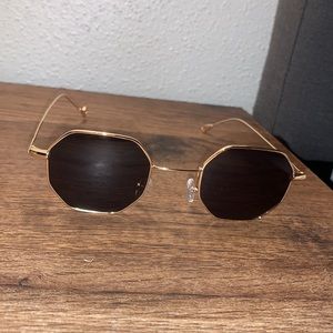 Hipster small polygon men women sunglasses.